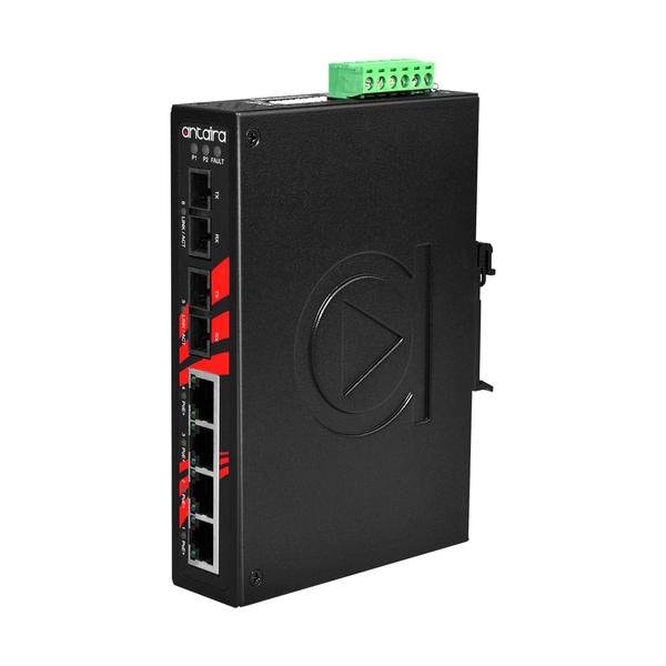 6-Port Industrial PoE+ Unmanaged Ethernet Switch, w/4-10/100Tx *2-100Fx Single-mode 30Km